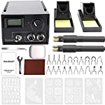 Professional Wood Burning Kit, Wandart 60W Wood Burning Tool Pyrography Kit with Dual Wood Burner 20 Woodburning Wire Nibs Tips including Ball Tips and 5PCS Stencils