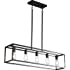 Black Farmhouse Kitchen Island Lighting, Modern Industrial Chandelier, 5-Light Linear Rectangular Pendant Light Fixtures for 