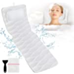 Full Body Bath Pillow, Bath Pillows for tub with Mesh Washing Bag &amp; 21 Non-Slip Suction Cups, Spa Bathtub Pillow for Head Neck Shoulder and Back Support - 5D Air Mesh &amp; Quick Drying