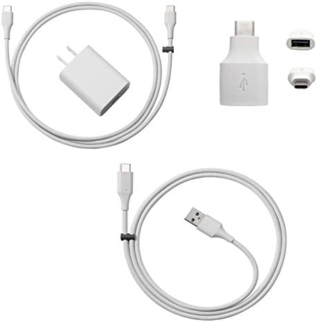 Google Official Pixel Charger for Pixel 3 and all Pixel Phones, Android Charger Cable Bundle with Fast Charging Google 18w Wall Charger - Charges any USB-C Phone (4 Items)