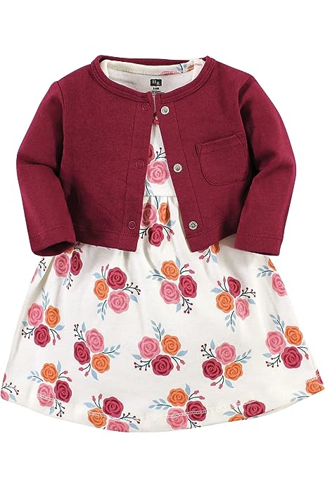 Girls' Cotton Dress and Cardigan Set