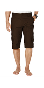 Match Men&amp;amp;#39;s Plain Below Knee Cargo Shorts