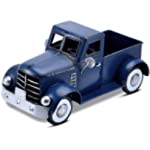 Farmhouse Blue Truck Tabletop Decor, Vintage Car Trucks Decorations for Indoor and Outdoor, Decorative Desktop Storage, Farm Pick-up Planter