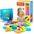 EVO28 Baby Bath Toys Alphabet Letters and Numbers with Inflatable Waterproof Book, Bathtub Toys for Infant ,Toddlers and Kids Educational Fun and Learn