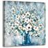 Bathroom Decor Canvas Wall Art Framed Wall Decoration Modern Gallery Wall Decor Print White Flower in Blue Bottle Theme Pictu