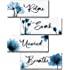 Shellwei 4 Pieces Elegant Bathroom Wall Decor Sign Tulip Relax Soak Unwind Breathe Wall Art Farmhouse Rustic Wood Plaque Vint