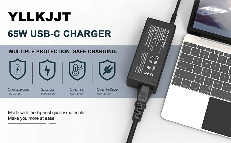 65W USB C Type-C Charger for Dell Chromebook 3100 3380 5190