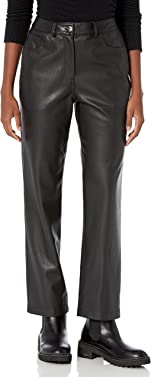 The Drop Women's Jack Vegan Leather Straight Leg