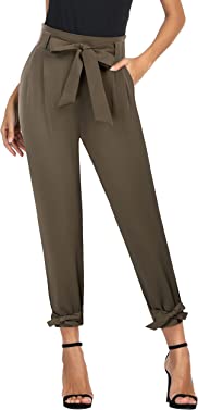 GRACE KARIN Womens Casual High Waist Pencil Pants with Bow-Knot Pockets for Work