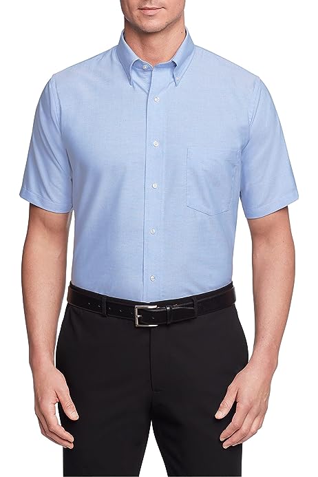 Men's Dress Shirt Short Sleeve Oxford Solid