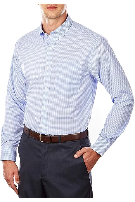 Men's Dress Shirt Regular Fit Non Iron Gingham