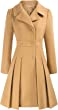 GRACE KARIN Women's Trench Coat Notch Lapel Double Breasted Thick A Line Pea Coats Jacket with Pockets(S-2XL)