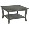 Convenience Concepts American Heritage Square Coffee Table, Wirebrush Dark Gray