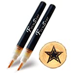 FocuStar Chemical Wood Burning Pen Marker - Scorch Pen for Wood and Crafts - Equipped with Oblique Tip and Bullet Tip for Easy Use - New Improved Formula（2 PCS ）