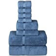 Chakir Turkish Linens Hotel &amp; Spa Quality, Highly Absorbent Towel Set (Set of 8, Wedgewood)