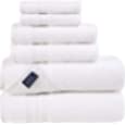 Hammam Linen White Bath Towels Set 6-Piece Original Turkish Cotton Soft, Absorbent and Premium Towel for Bathroom and Kitchen 2 Bath Towels, 2 Hand Towels, 2 Washcloths