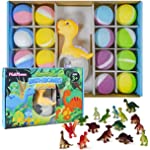 16+1 Pcs Dinosaur Bath Bombs, Bonus Dinosaur Egg Water Pistol Bath Bombs for Kids+16 Different Dinosaurs, Colorful, Gentle and Kids Safe Gift for Birthday, Easter &amp; Christmas