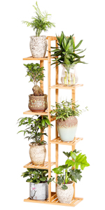 Bamboo 6 Tier 7 Potted Plant Stand Rack Multiple Flower Pot Holder Shelf