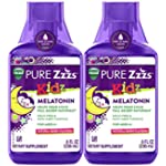 ZzzQuil Vicks Pure Zzzs Kidz Liquid Melatonin SleepAid for Kids Children 1mg per Serving 8oz Twin Pack, 16 Fl Oz