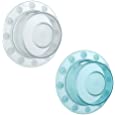 SlipX Solutions Bottomless Bath Overflow Drain Covers (Clear &amp; Aqua), Take The Best Bath of Your Life, Spa Accessories, Drain Block, Water Stopper Plug, 4&quot; Diameter