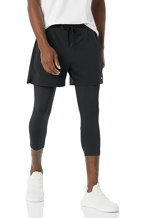 Men's Double Layered Woven Moisture Wicking Running Shorts