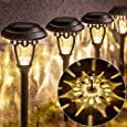 LeiDrail Solar Pathway Lights, 8 Pack Solar Lights Outdoor Garden Waterproof Solar Powered Path Light Landscape Lighting Decoration for Yard Walkway Patio (Warm White)