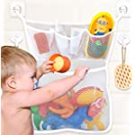 Bath Toy Storage, Mesh Bath Toy Holder, Baby Bath Toy Organizer for Tub Toy Holder, Bathtub Toy Holder Basket Bin, Bath Toy Net Bag Corner, Kids Bath Net for Tub Toys Caddy, Bathroom Shower Toy Holder