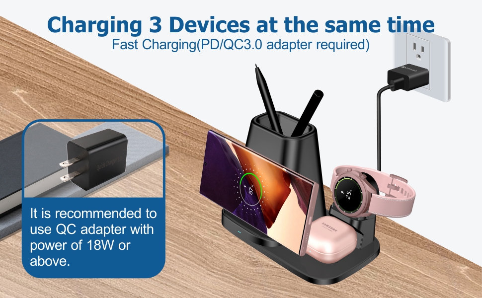 fast wireless charger for 3 devices in same time