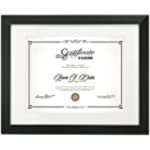 MEIGIX Certificate Frames 8.5x11 Diploma Frame white Mat or 11x14 Inch Photo Document Degree Frames Bachelors and Masters, Horizontal and Vertical Formats for Wall (Black)