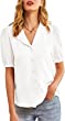 GRACE KARIN Women's Button Down Shirts Casual Short Sleeve Business Work Blouse Tops V Neck