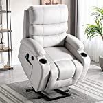 GYUTEI Power Lift Recliner Chair Electric Recliner Lift Chair with Massage and Heat for Elderly,with 2 Cup Holders,2 Side Pockets,USB Ports for Living Room (Begie White)