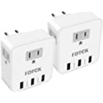 European Travel Plug Adapter, FDTEK US to Europe Power Adapter with 3 USB and 3 AC Outlet, Euro Charger Adaptor Type C for USA to EU France Germany Greece Italy Israel Spain, 2-Pack