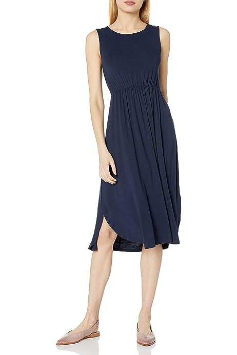 Women's Jersey Sleeveless Gathered Midi Dress (Previously Daily Ritual)