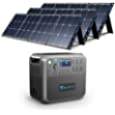 BLUETTI AC200P Solar Generator with Panels Included 2000W Portable Power Station with 3pcs Foldable Solar Panel 120W SP120, Solar Power Generator for Van House Outdoor Camping