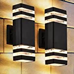 DASTOR 2 Pack Outdoor Wall Lights, Up and Down Lights Outdoor Wall Mount Porch Light, Aluminum Waterproof LED Exterior Light Fixture for House Garage Front Door