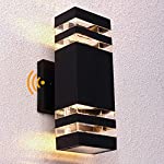 Tsiun Dusk to Dawn Sensor LED Outdoor Wall Light, Black Modern Porch Light 20W, 3000k Warm White, IP65 Waterproof, Outdoor Up/Down Light, Waterproof Porch Light