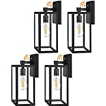 4 Pack Dusk to Dawn Outdoor Wall Light Fixtures, Exterior Light Fixtures Wall Mount, Sensor Porch Lights, Exterior Wall Sconce Lighting, Wall Lamp, Wall Lantern for Doorway, Garage (Bulb Included)