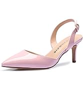 Castamere Pointed Toe Slingback Pumps Womens Mid Kitten Heel Closed Toe Low Heel Sandals 6 CM Heeled