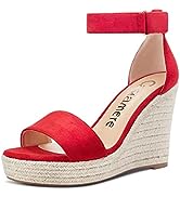 Castamere Womens Wedge Platform Sandals High Heels Ankle Strap Open-Toe Sandal 4 Inch Heel Plus Size