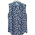 cabi Plaza Top Sleeveless Henley Blouse Blue & White