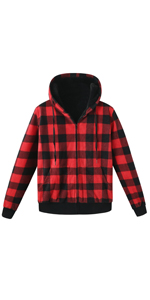 mens sherpa lined flannel hoodie