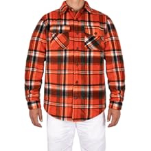 Men''s Warm Sherpa Lined Fleece Plaid Flannel Shirt Jacket