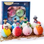 Bath Bombs for Kids with Surprise Toy Inside, Colorful Handmade Natural Bath Ball with Professionals Career Figurine, Children Moisturizing SPA Fizzy Bath Bomb with Coconut Oil Gift Set for Girl Boy