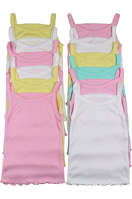 Girl's 4 Pack Ruffle Hem Spaghetti Strap Tank Tops