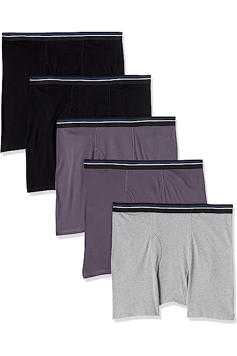 Men's Cotton Tag-Free Boxer Brief, Pack of 5