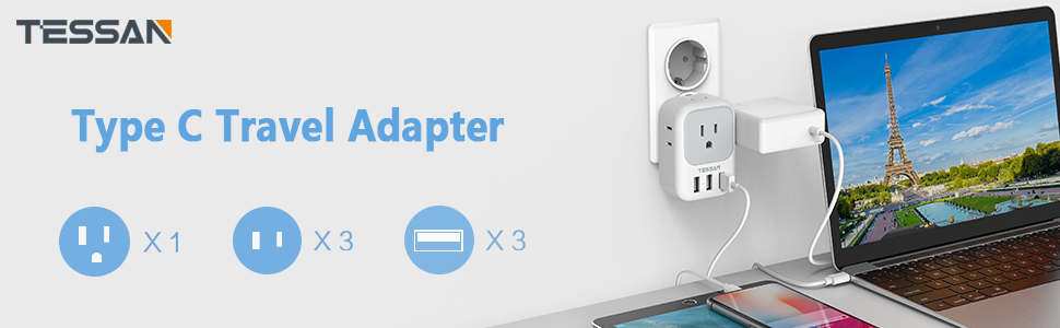 Type c travel adapter