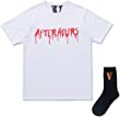 Hip Hop Casual Big Letter V Tshirt and Socks Python Snake Shirt Fashion Short tee Tops for Men Women Black