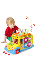 Baby Toys 12-18 Months Musical Bus Toys for 1 2 3 4+Year Old Boys Girls Gifts,Early Educatio