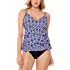 Swim Solutions Women's Jewels Printed Tiered Tummy Control One-Piece Swimsuit