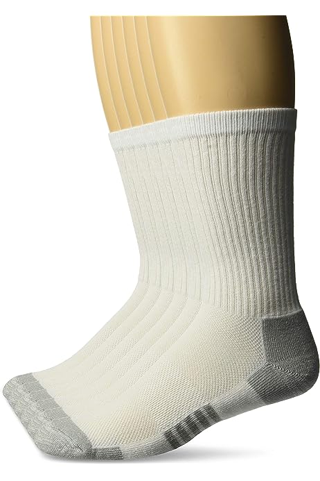 Men's Performance Cotton Cushioned Athletic Crew Socks, 6 Pairs